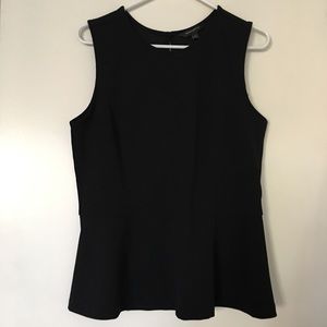 Banana Republic Black Sleeveless Peplum Top, Sz 12